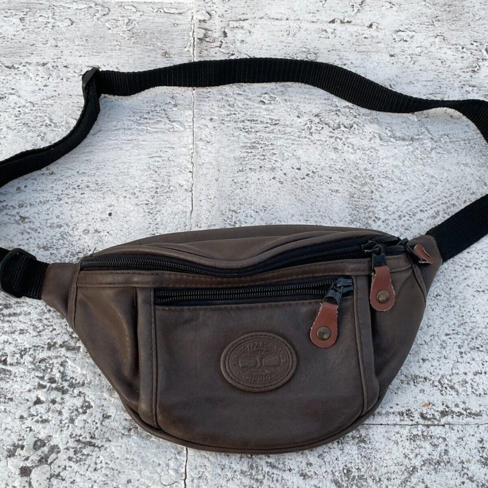 Cypress Wood Bag Waist Bag Brown Leather Fanny Bag